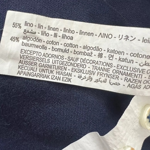 Zara Mens Linen Blend Button Down Roll Tab Sleeves - Picture 4 of 5